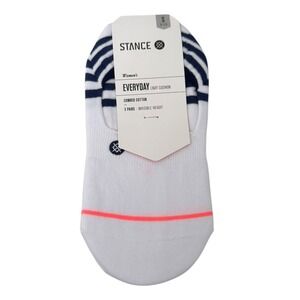 NEW Stance Womens Everyday Invisible No Show Socks 3 Pack White Blue Small 5-7.5